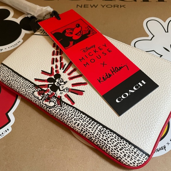 NWT Coach Mickey Mouse x Keith Haring Small Wristlet - Picture 5 of 8